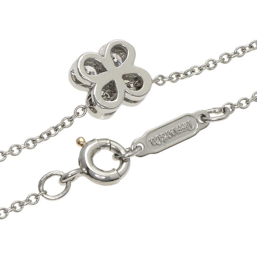 Tiffany Co Paloma Picasso Bezel Set Flower Necklace Platinum Silver